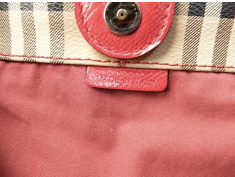 PB6010 Burberry Small Haymarket Centerbury Tote (Red)